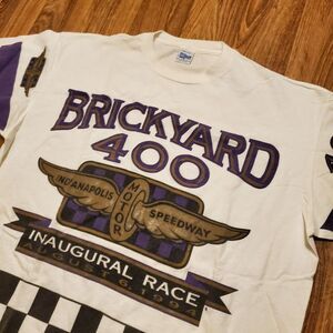 Vintage 90s Brickyard 400 Shirt Adult XL White Indianapolis‎ Motor Speedway 1994